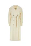 Max Mara Cicladi Wool Trench Coat In Yellow
