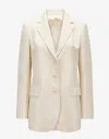 Max Mara Long-sleeved Suit Jacket In Beige