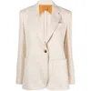 Max Mara Chevron Cachemire Blazer In Beige
