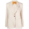 Max Mara Chevron Cachemire Blazer In Beige