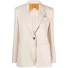 Max Mara Chevron Cachemire Blazer In Beige