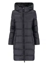 Max Mara Long Hooded Jacket Belted Waist In Blue