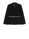 Max Mara Quinoa Belted Wrap-front Jacket In Black