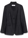 Max Mara Tailored Blazer With Structured Shoulders In Blue