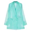 Max Mara Negrar Organza Double-breasted Blazer In Blue