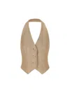 Max Mara Women Sauro Halterneck Waistcoat In Brown