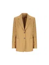 Max Mara Jacket Tailored Shoulder Pads In Brown
