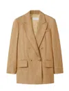 Max Mara Double-breasted Long-sleeved Jacket In Brown