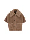 Max Mara Lapel Cape In Brown