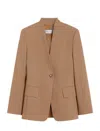 Max Mara Tailored Suit With Flap Pockets And Notched Lapel In Burgundy