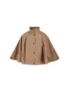 Max Mara Fulcro Cotton Cape In Brown