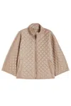 Max Mara Reversible Padded Cape High Collar In Brown