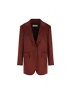 Max Mara Single-breasted Blazer In Red