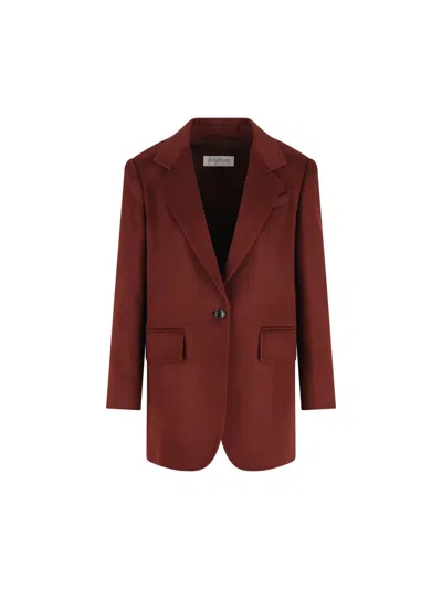 Max Mara Single-breasted Blazer In Red