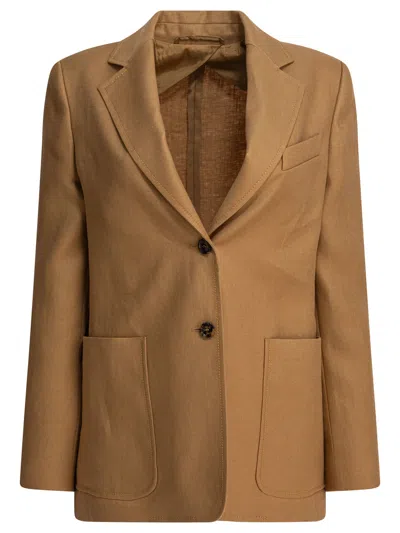Max Mara Jackets With Notch Lapel And Single-breasted In Brown