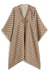 Max Mara Editti Logo Monogram Wool Cape In Brown