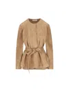 Max Mara Suede Jacket In Brown
