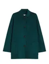 Max Mara Short Pure Cashmere Coat In Green