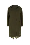 Max Mara Army Green Silk Tambuto Parka In Green