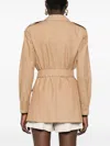 Max Mara Pacos Jacket In Leather Brown