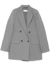 Max Mara Wool Double-breasted Jacket In Gray