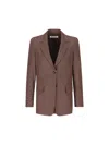 Max Mara Denim Fabric Single-breasted Jacket In Multicolor