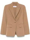 Max Mara Notched Lapels Single-breasted Jacket With Split Cuffs In Multicolor