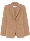 Max Mara Notched Lapels Single-breasted Jacket With Split Cuffs In Multicolor