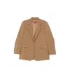 Max Mara Long-sleeved Suit Jacket In Brown