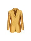 Max Mara Silk-blend Metallic Blazer In Red