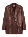Max Mara Nappa Leather Olimpia Jacket In Red