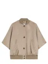 Max Mara Leticia Button-fastening Short-sleeved Jacket In Burgundy