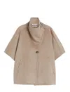 Max Mara Derrik Beige Cashmere Cape In Gold