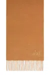 Max Mara Monogram Embroidered Cashmere Stole In Orange