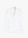 Max Mara Studio Yuppy Single-breasted Long-sleeved Blazer In White