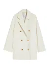 Max Mara Double-breasted Jacket Featuring Notched Lapels In White
