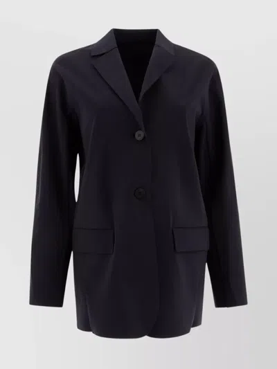 Max Mara Jackets With Front Pockets And Notched Lapel In Black