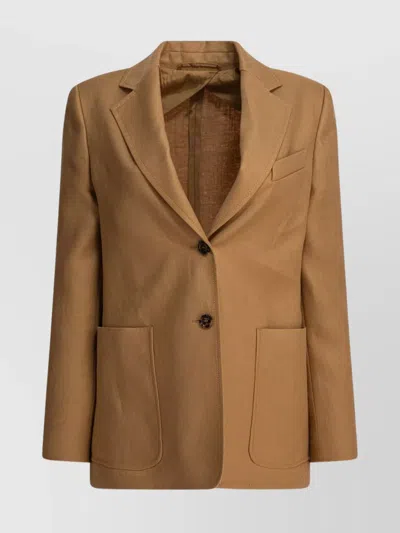 Max Mara Jackets With Notch Lapel And Single-breasted In Beige
