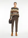 Max Mara Jacquard Alpaca And Wool Sweater In Brown