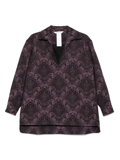 Max Mara Jacquard Blouse In Brown