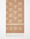 Max Mara Jacquard Camel Colour Stole In Camel