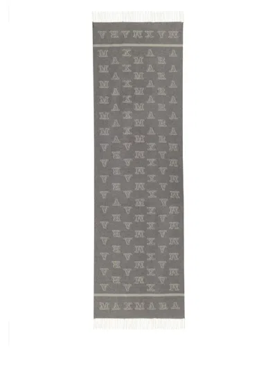 Max Mara Jacquard Camel Stole In Grey