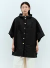Max Mara Hooded Monogram Coat In Black