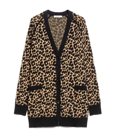 Max Mara Jacquard Cardigan In Black