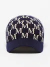 Max Mara Jacquard Cashmere Hat In Midnightblue