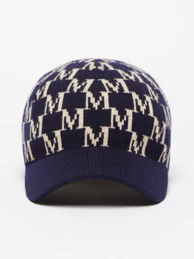 Max Mara Jacquard Cashmere Hat In Midnightblue