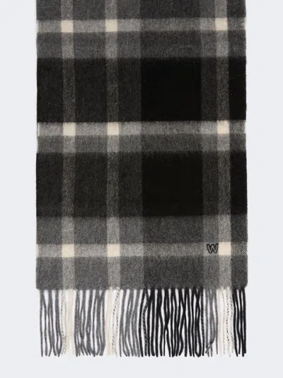 Max Mara Jacquard Cashmere Scarf In Black