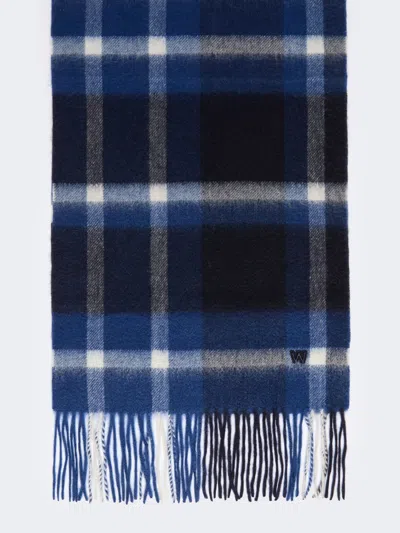 Max Mara Jacquard Cashmere Scarf In Blue