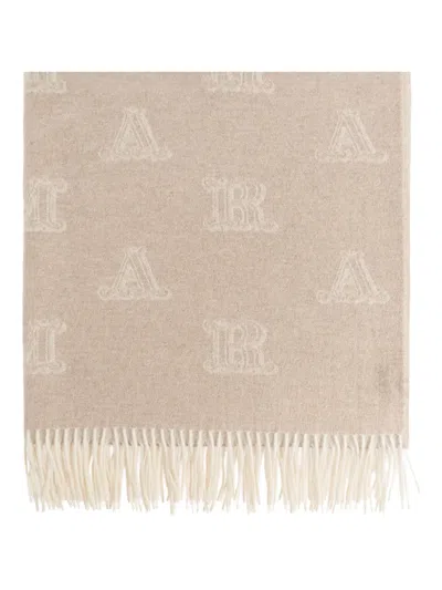 Max Mara Jacquard Cashmere Scarf In Neutral