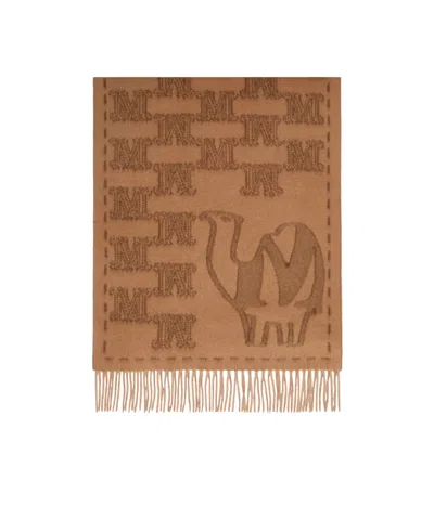 Max Mara Jacquard Cashmere Stole In Brown